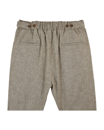 Pantalon carotte chiné beige