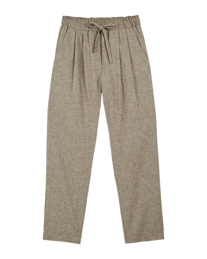 Pantalon carotte chiné beige