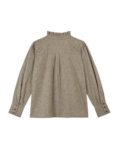 Blouse à volants chiné beige