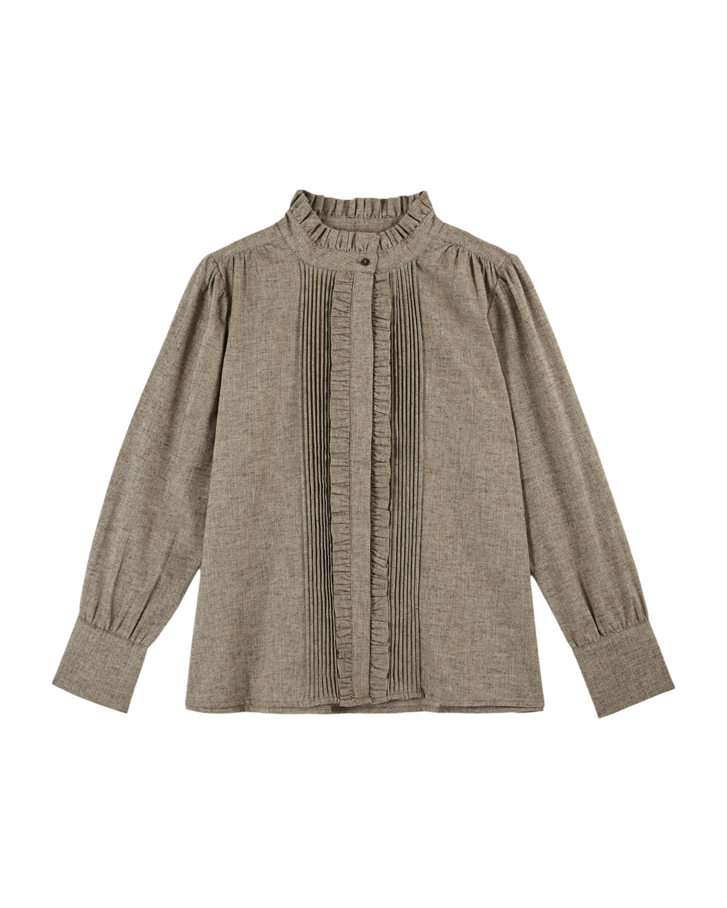 Blouse à volants chiné beige