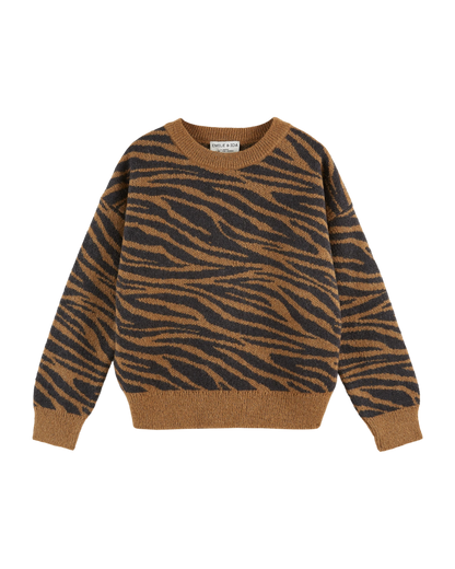 Pull jacquard femme zèbre