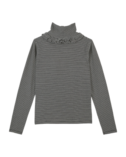T-shirt coton bio rayures brioche et noir