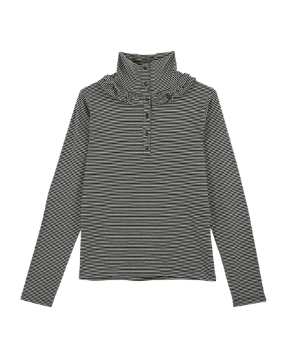 T-shirt coton bio rayures brioche et noir