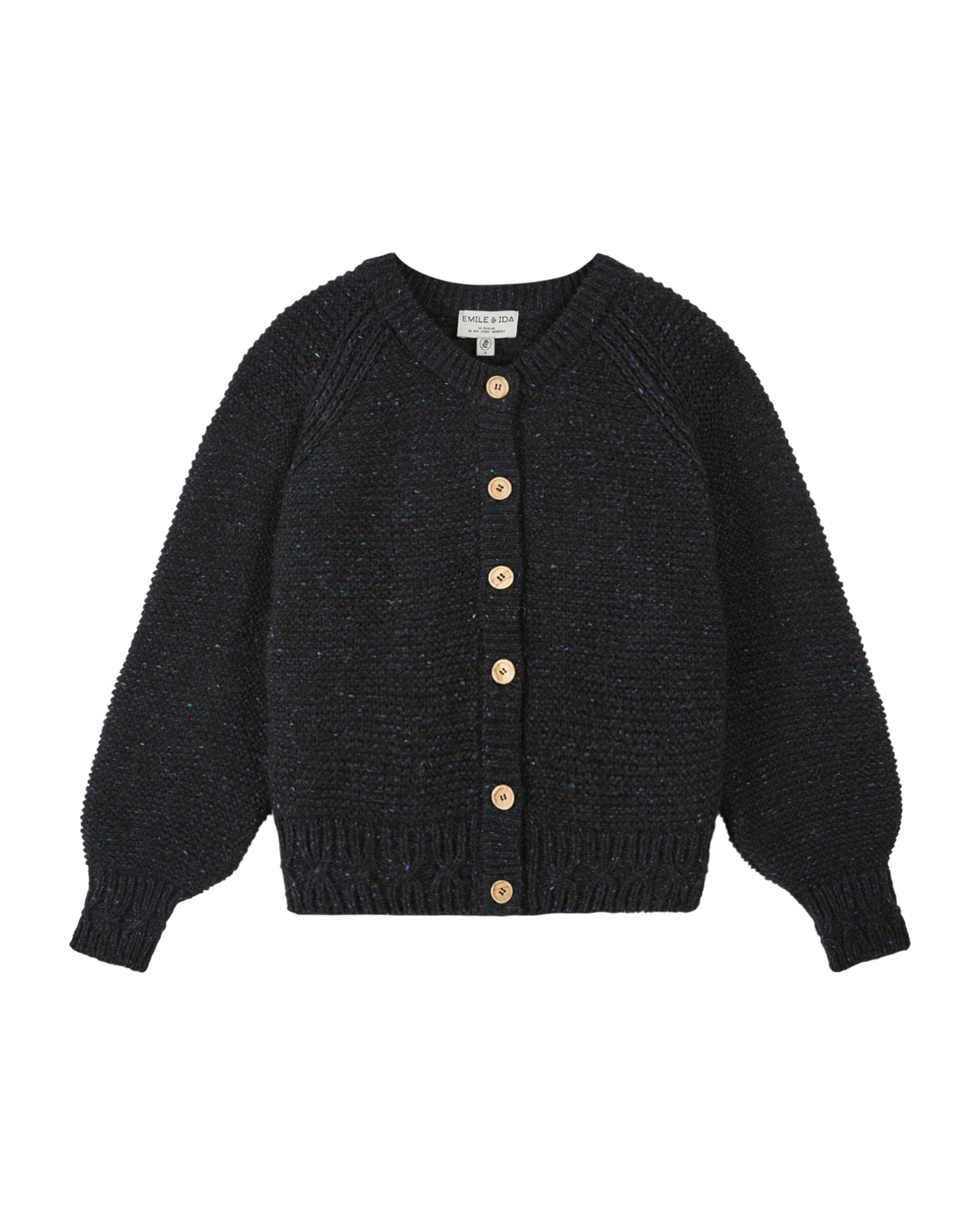 Cardigan en laine bleu minuit