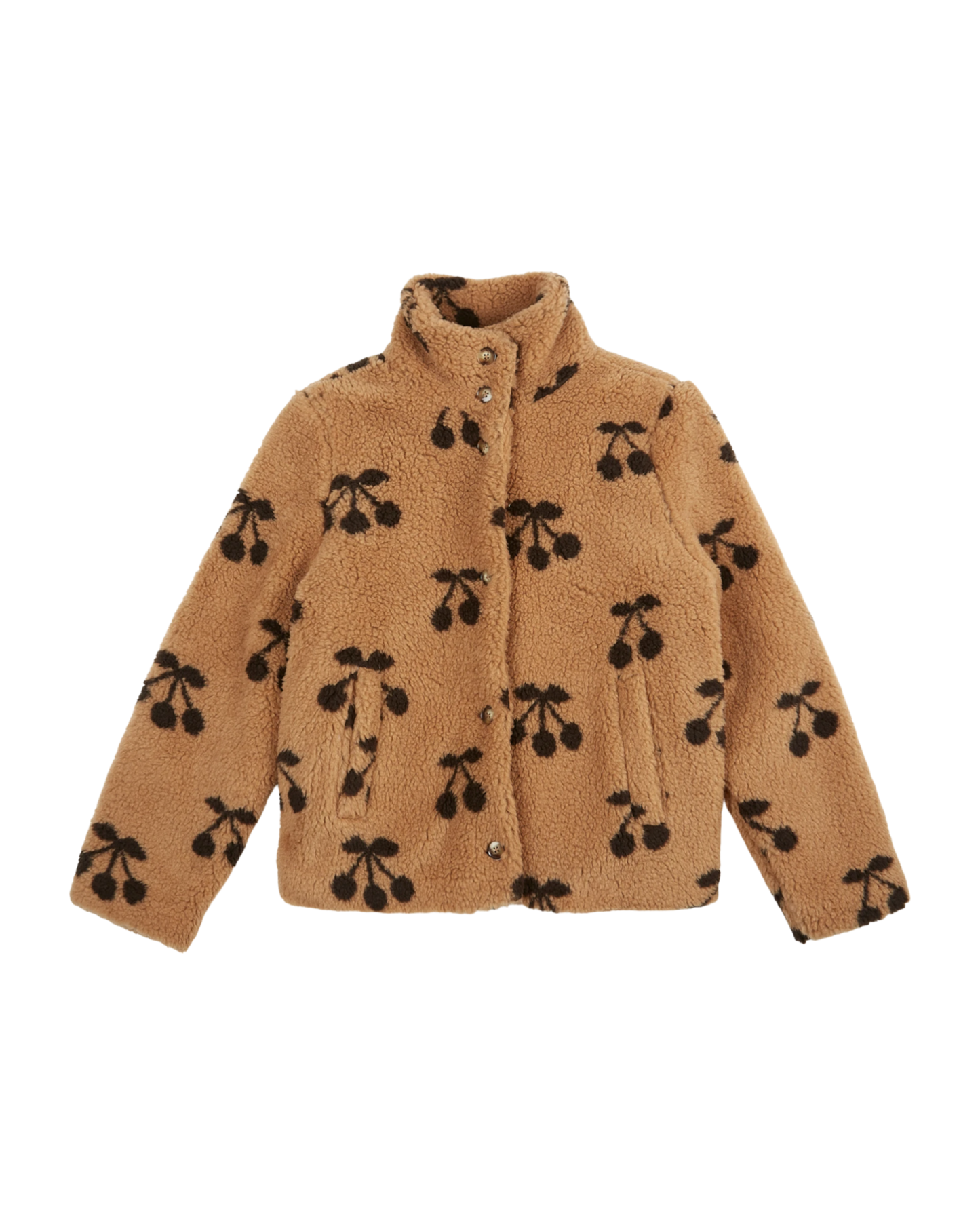 Veste cerise sherpa femme caramel