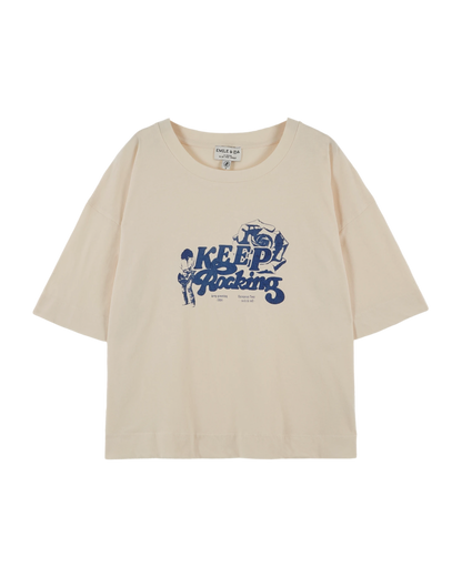 T-shirt Keep Rocking coton bio écru