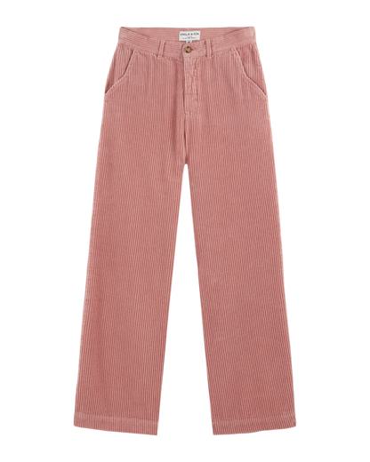 Pantalon wide velours blush
