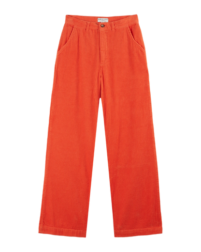 Pantalon wide velours orange