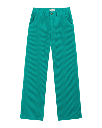 Pantalon wide velours menthol
