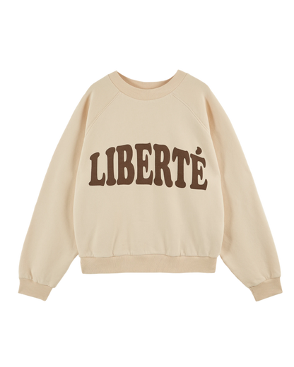 Sweat Liberté coton bio femme crème