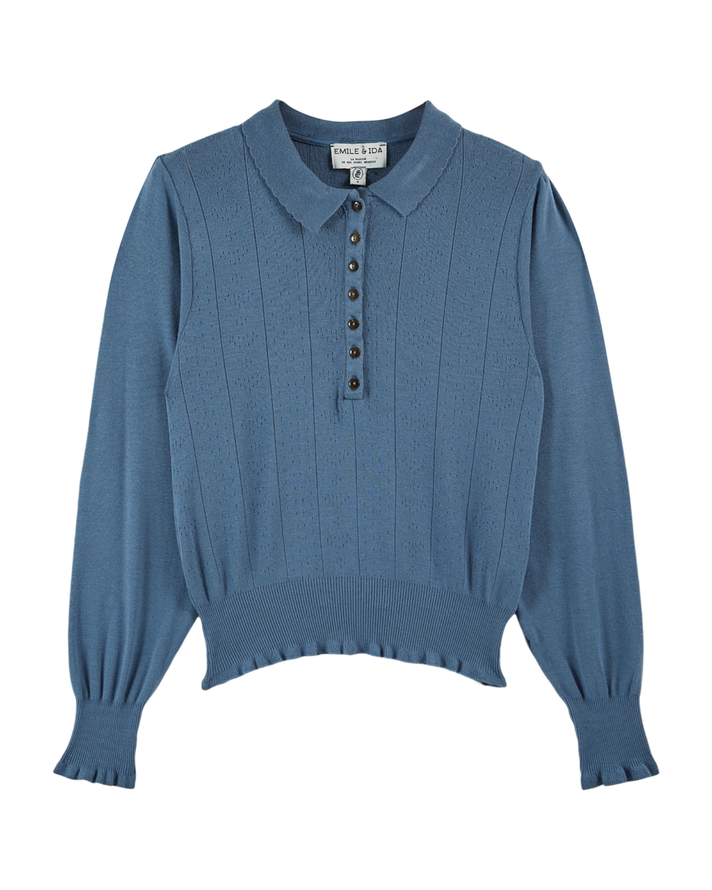 Polo coton modal bleu