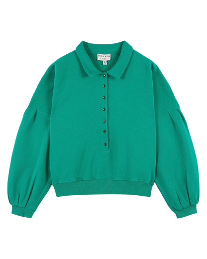 Sweat boutonné coton bio menthol