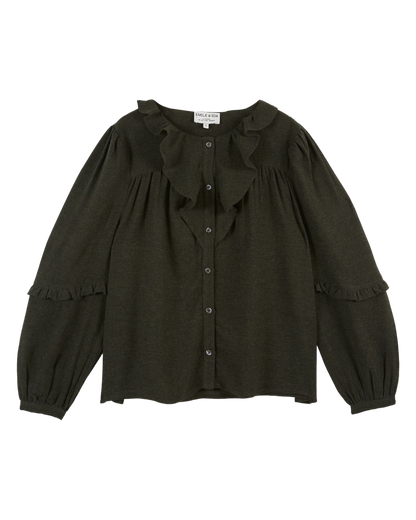 Blouse collerette noir