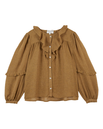 Blouse collerette olive