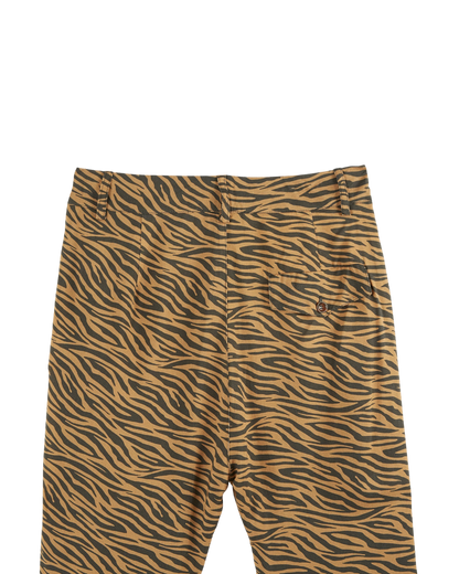 Pantalon carotte zèbre marron glacé et noir