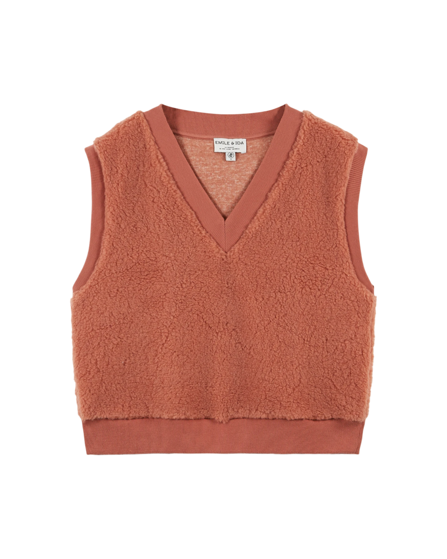 Sweat sans manches sherpa goyave