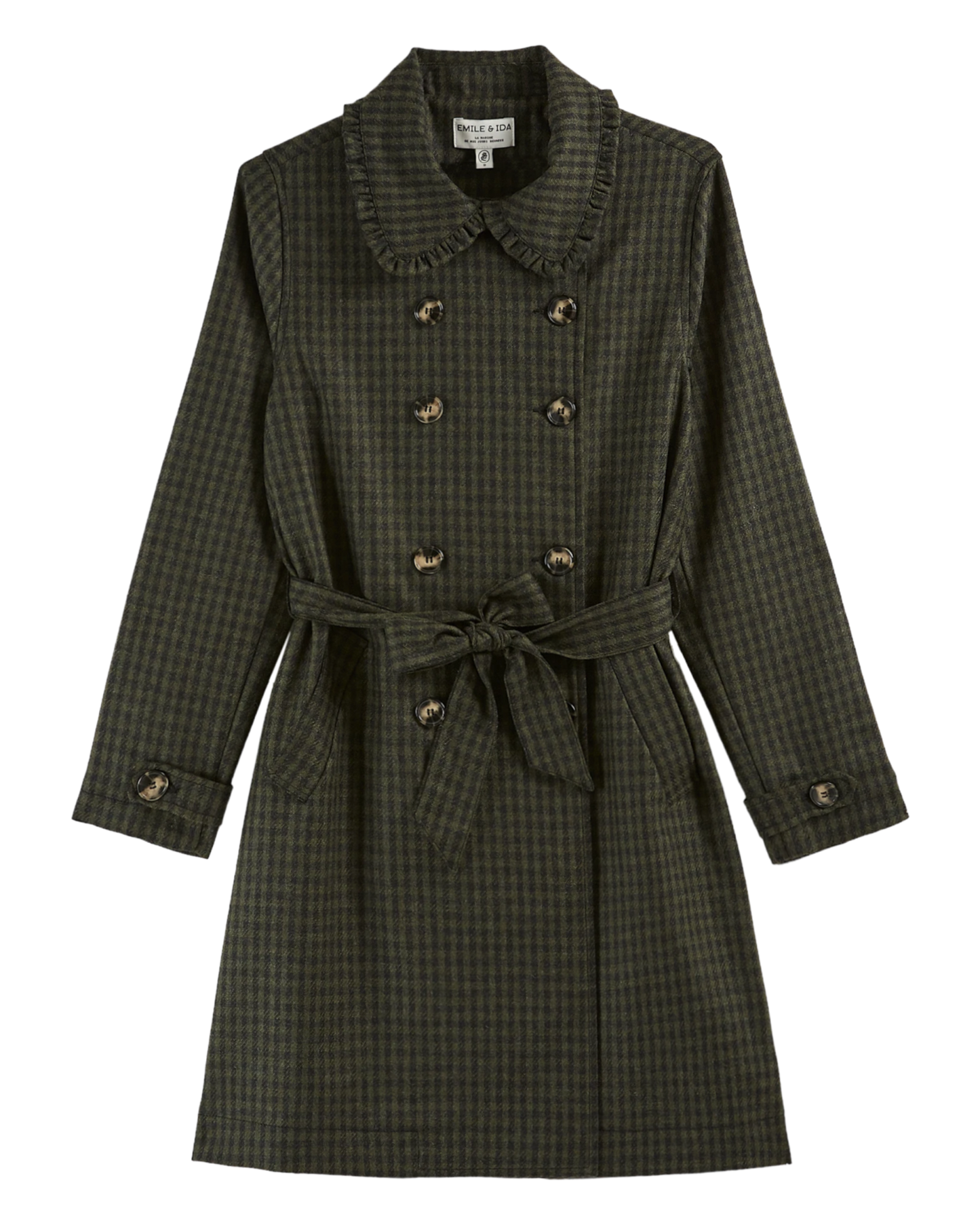 Manteau vichy vert