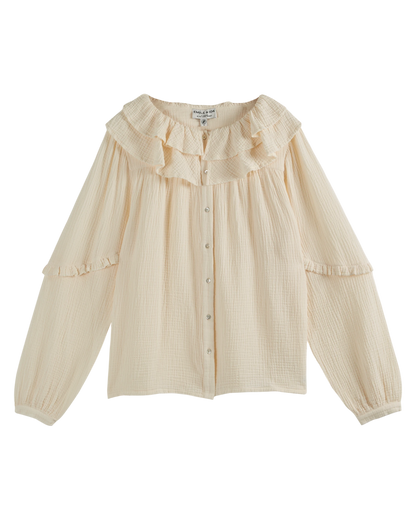 Blouse gaze de coton écru