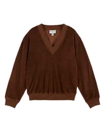 Sweat velours cacao