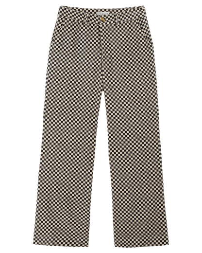 Pantalon damier velours noir et blanc