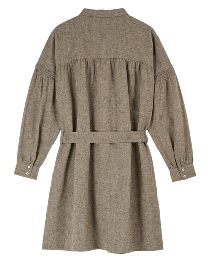 Robe chemisier oversize brun chiné