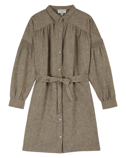 Robe chemisier oversize brun chiné