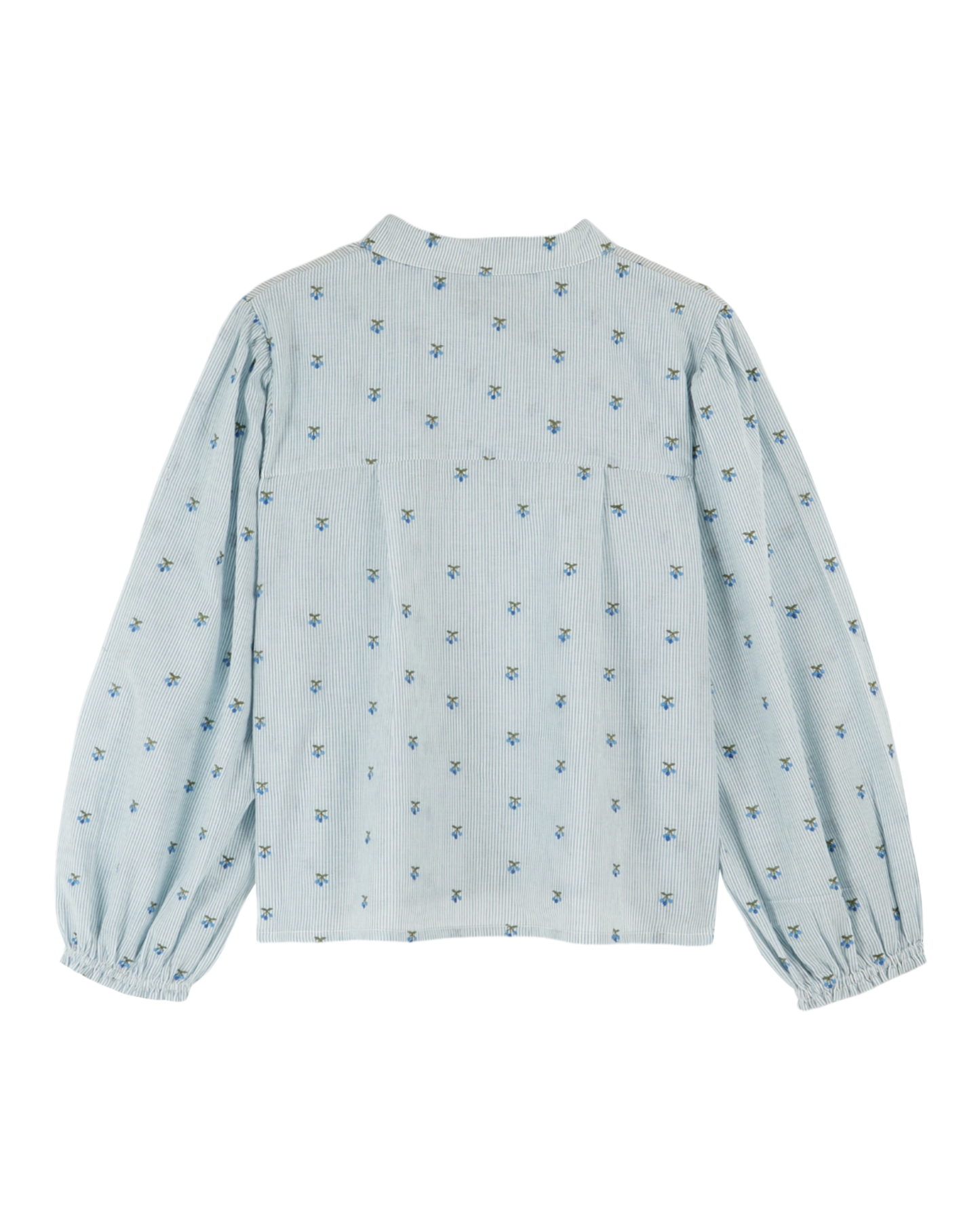 Chemise bleue rayures cerises