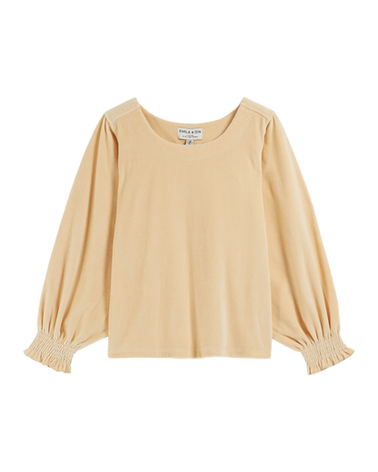 Sweat velours coton bio brioche