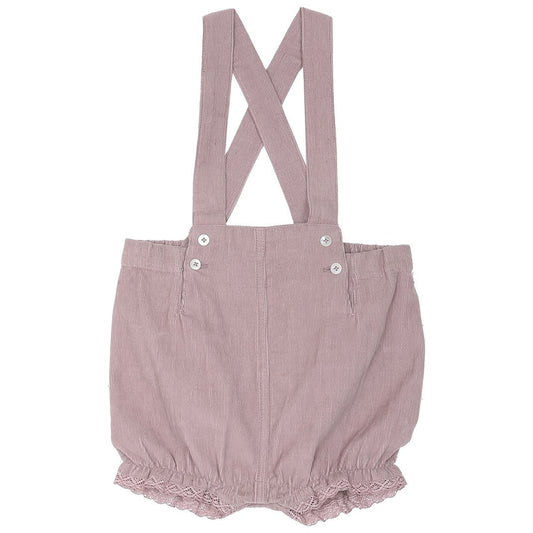bloomer bebe a bretelles en velours côtele violet