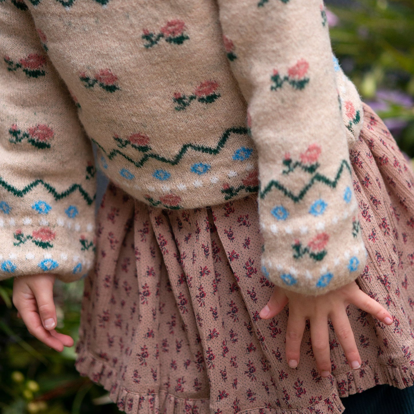 Pull jacquard laine d'alpaga beige