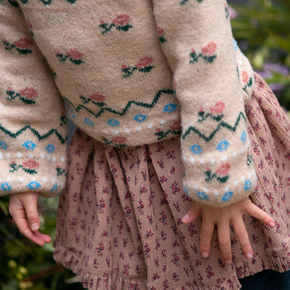 Pull jacquard laine d'alpaga beige