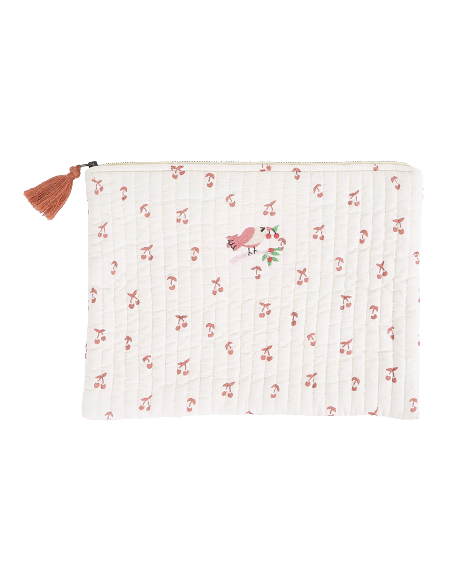 pochette ecru imprime cerisette