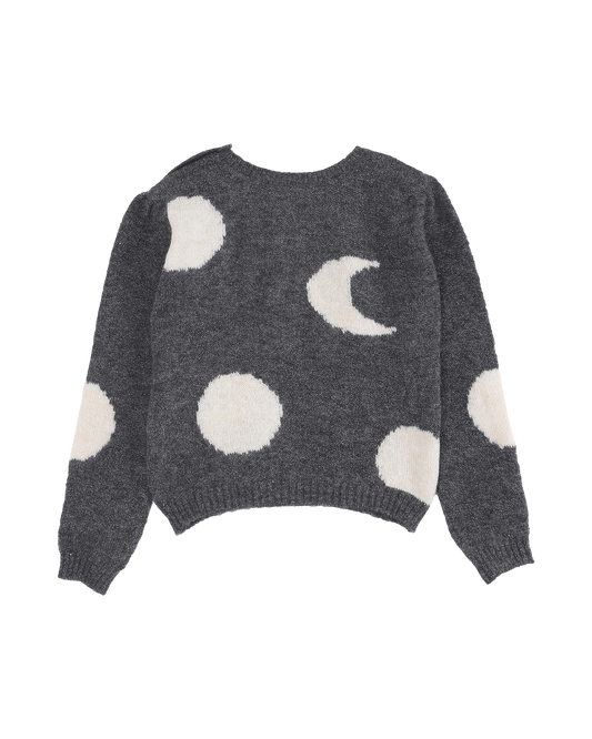 Pullover lune intarsia gris