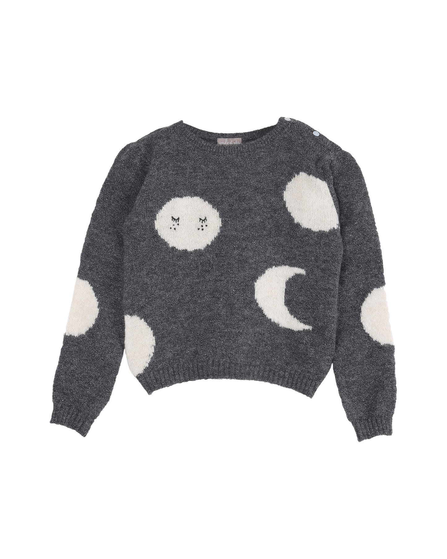 Pullover lune intarsia gris