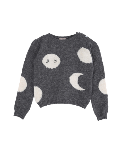Pullover lune intarsia gris
