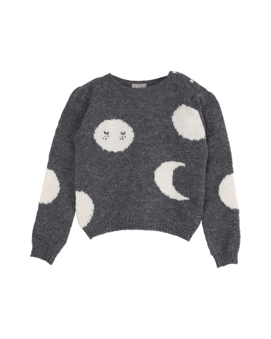 Pullover lune intarsia gris
