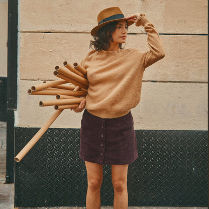 Pull over laine d'alpaga paille