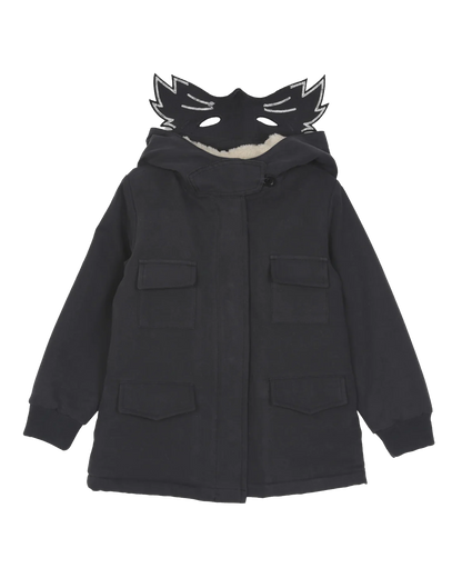 Parka loup bitume