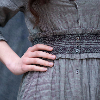 Robe coton mini carreaux gris
