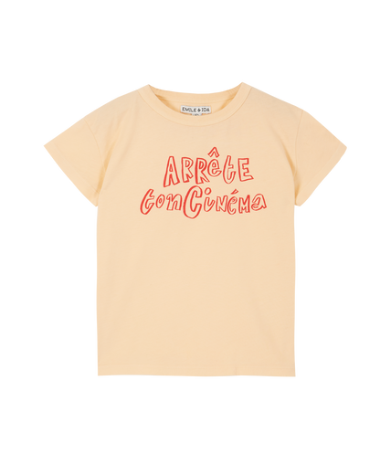 Tee-shirt coton bio orange Arrête ton cinéma