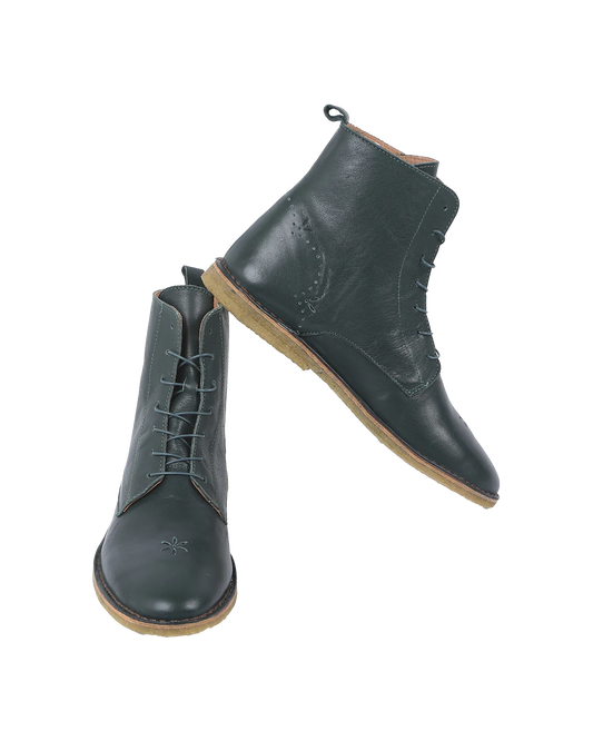 boots à lacets cuir forêt