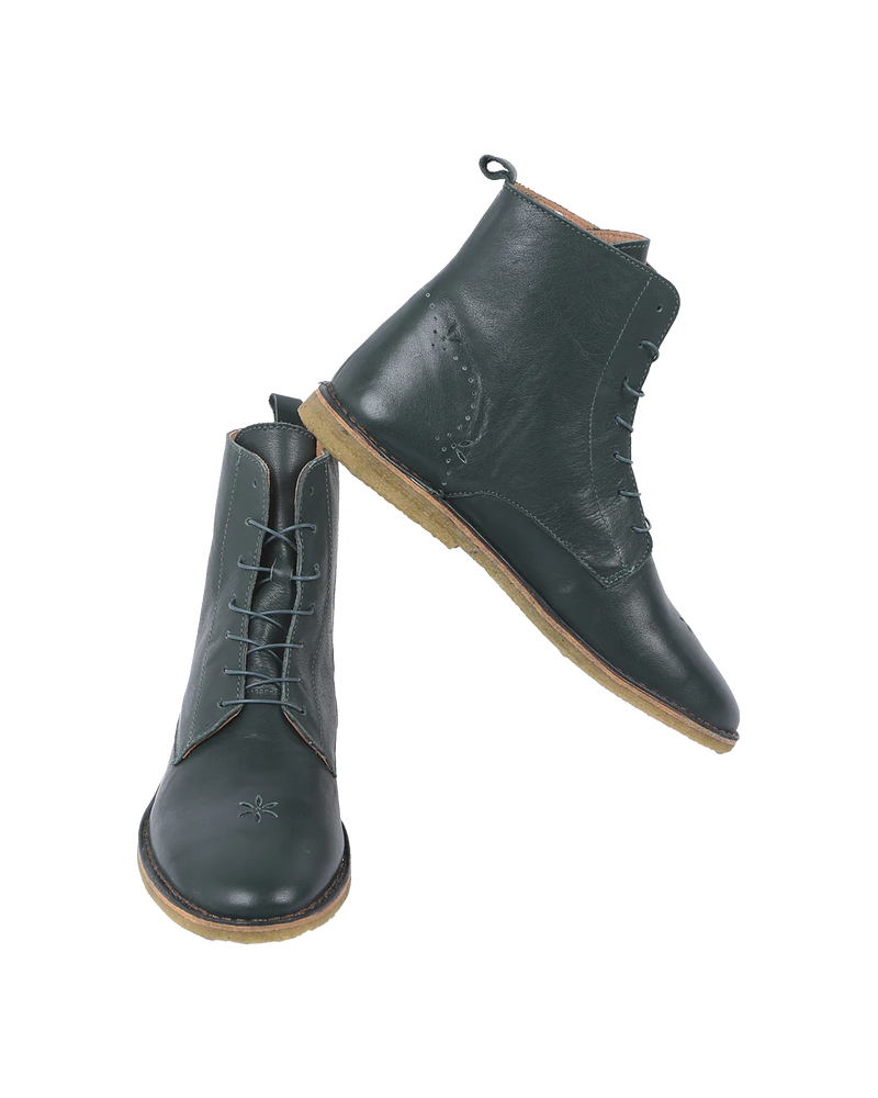 boots à lacets cuir forêt