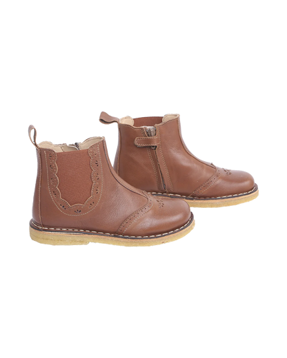 Boots en cuir chocolat