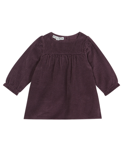 Robe velours aubergine