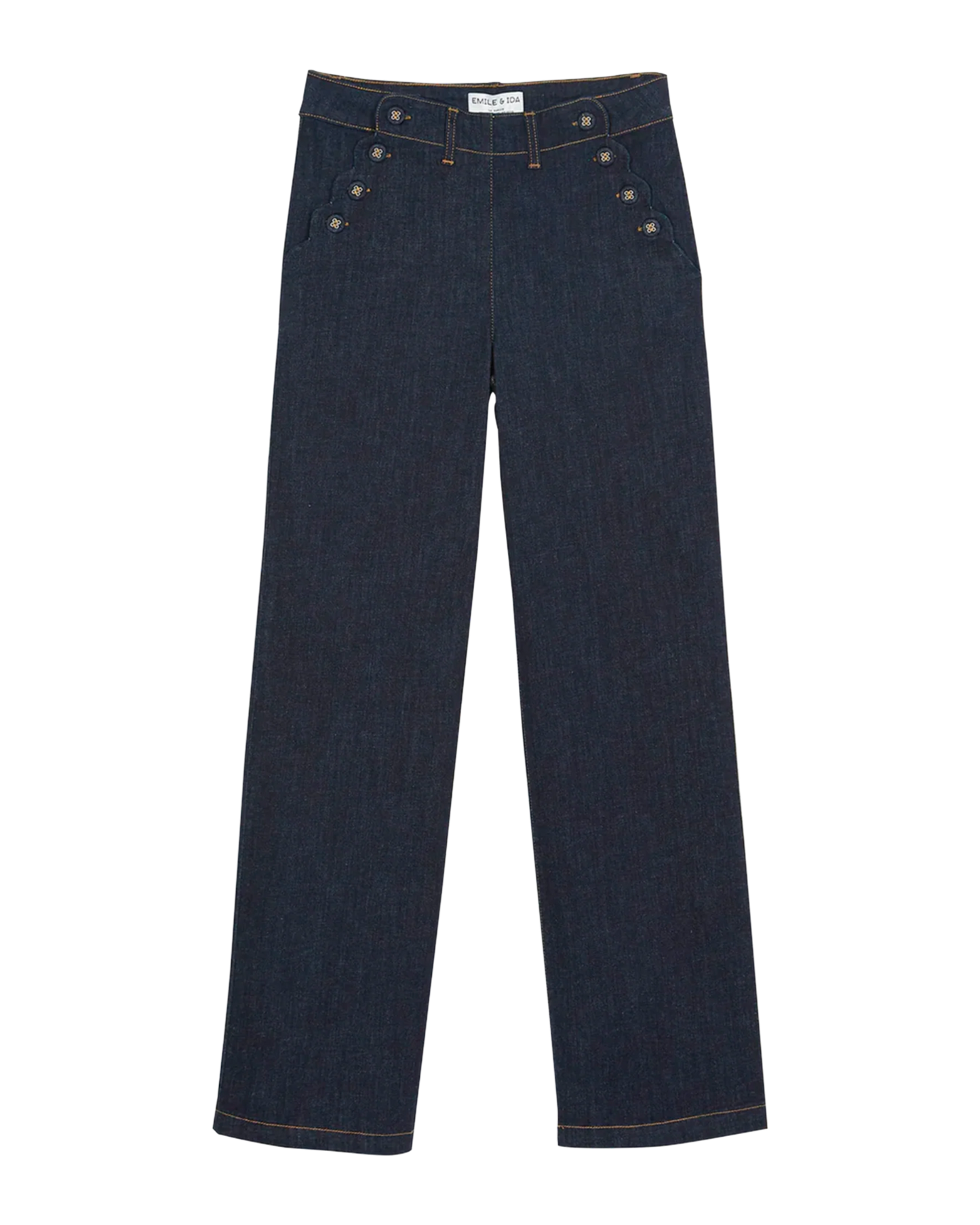Pantalon à pont denim coton bio brut