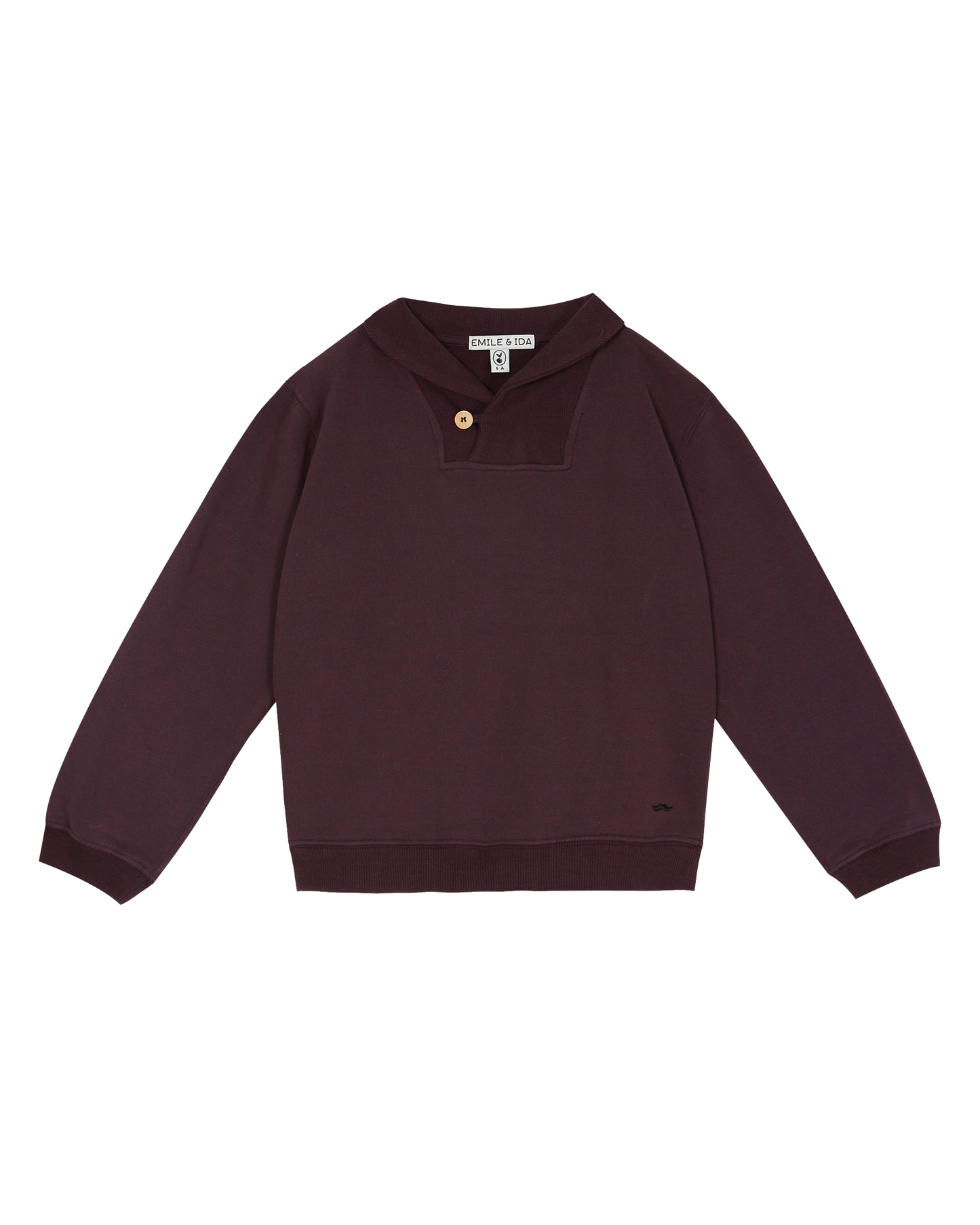 Sweatshirt jersey molletonné aubergine