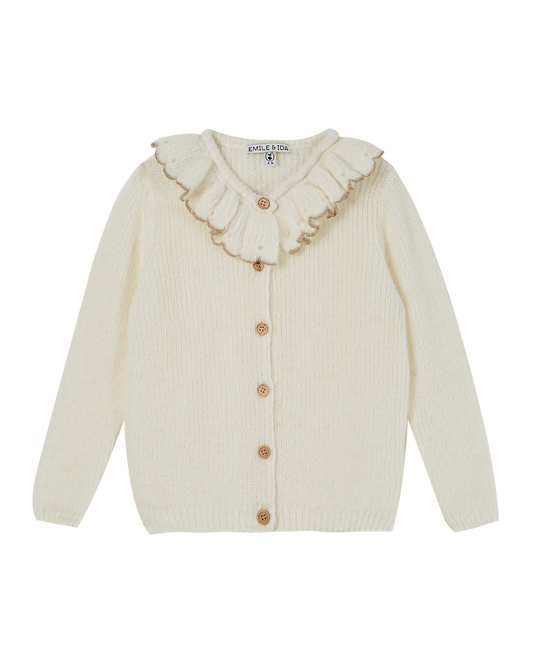 Cardigan collerette bébé lurex écru