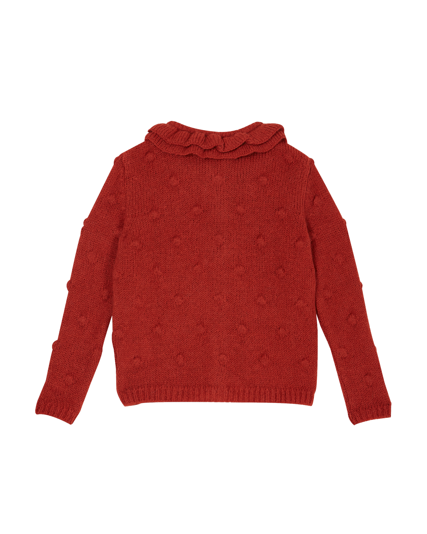 Cardigan fille laine d'alpaga rouge