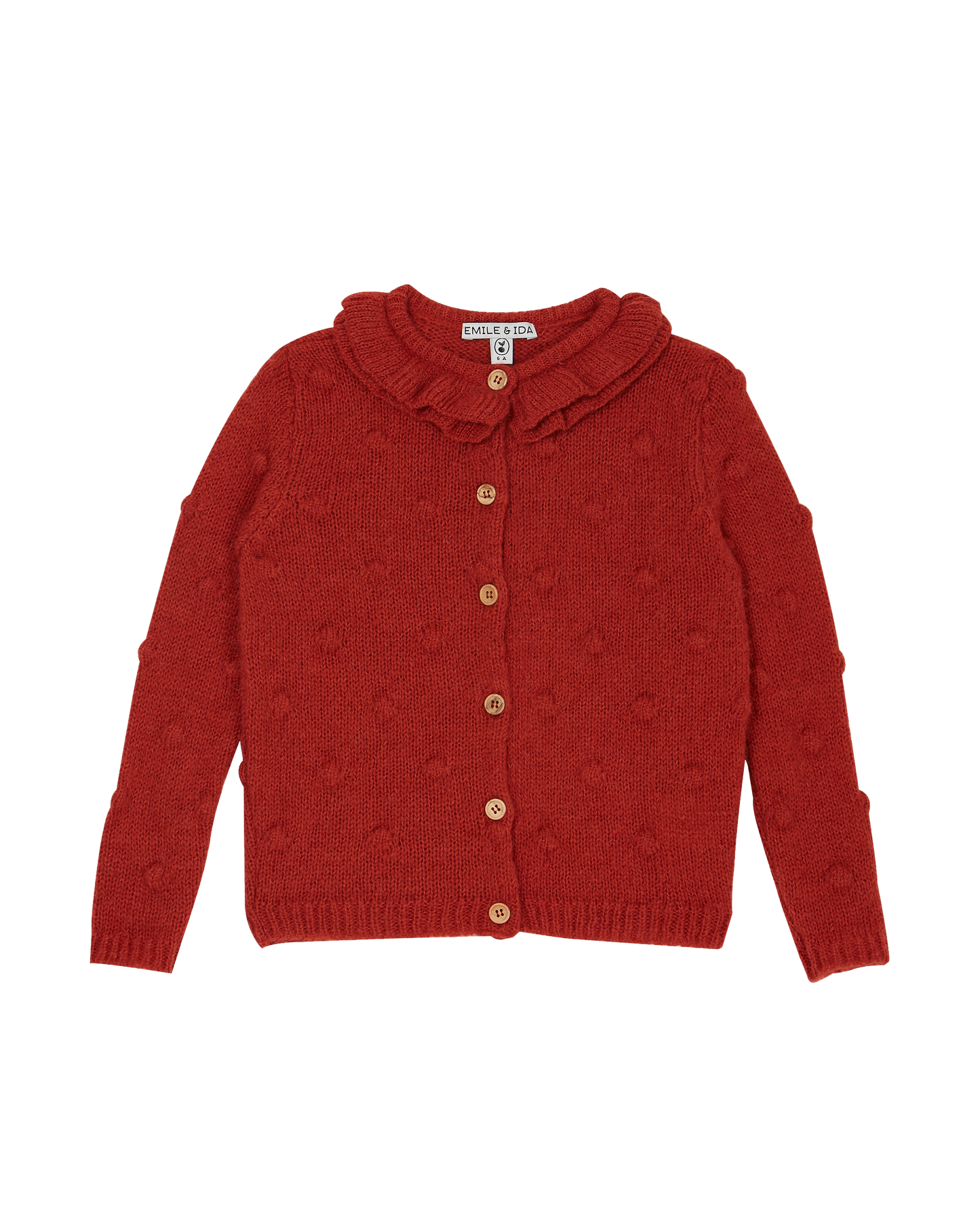 Cardigan fille laine d'alpaga rouge