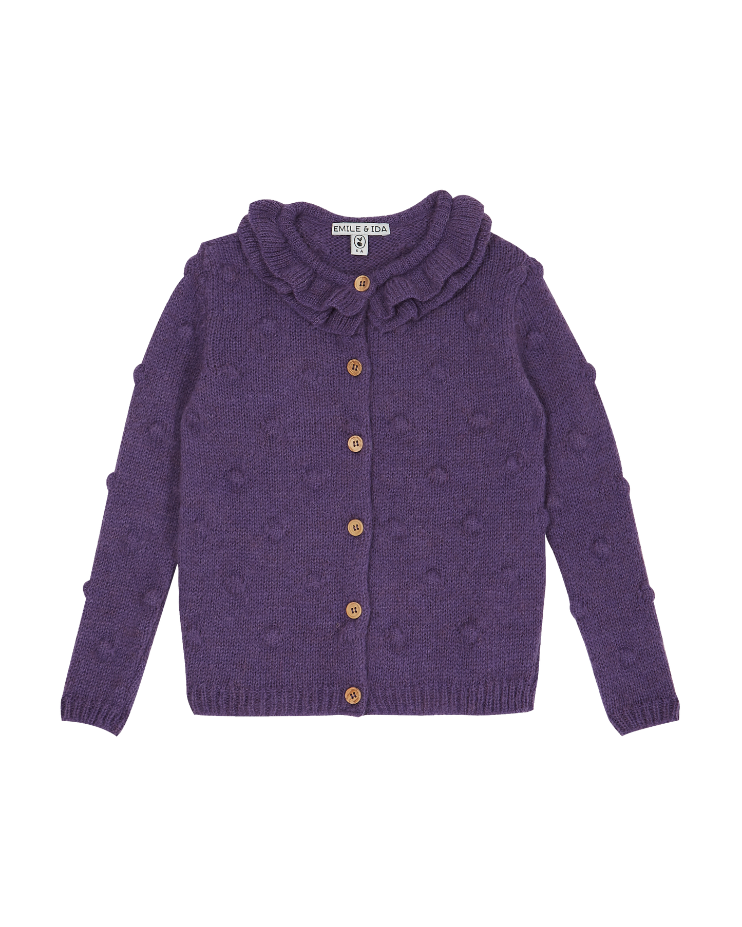 Cardigan fille laine d'alpaga violet